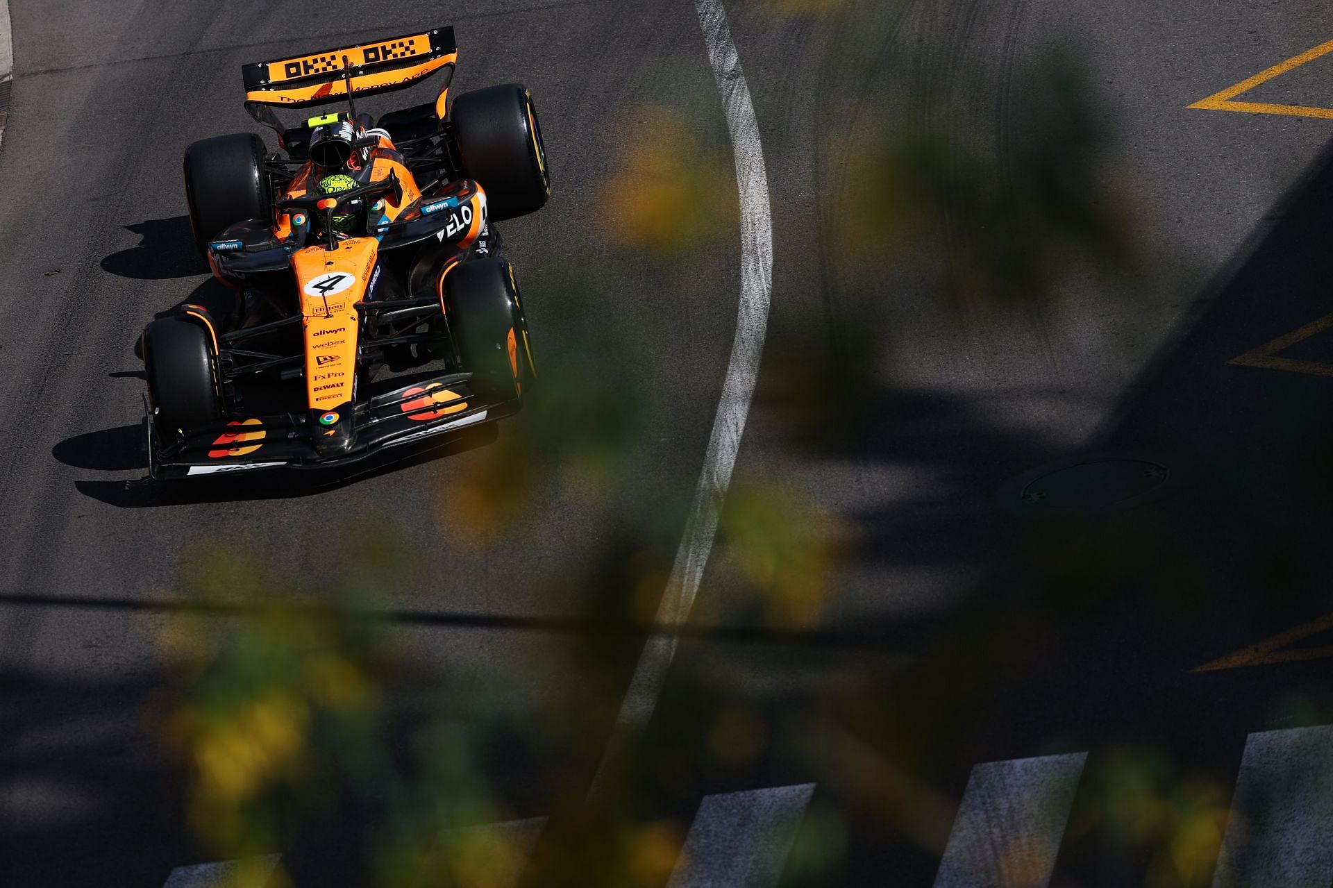 Lando Norris driving the MCL39 on track during practice ahead of the Monaco GP - Source: Getty